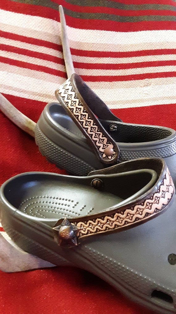 Custom Leather Heel Straps for Your Croc Shoes. does Not Include