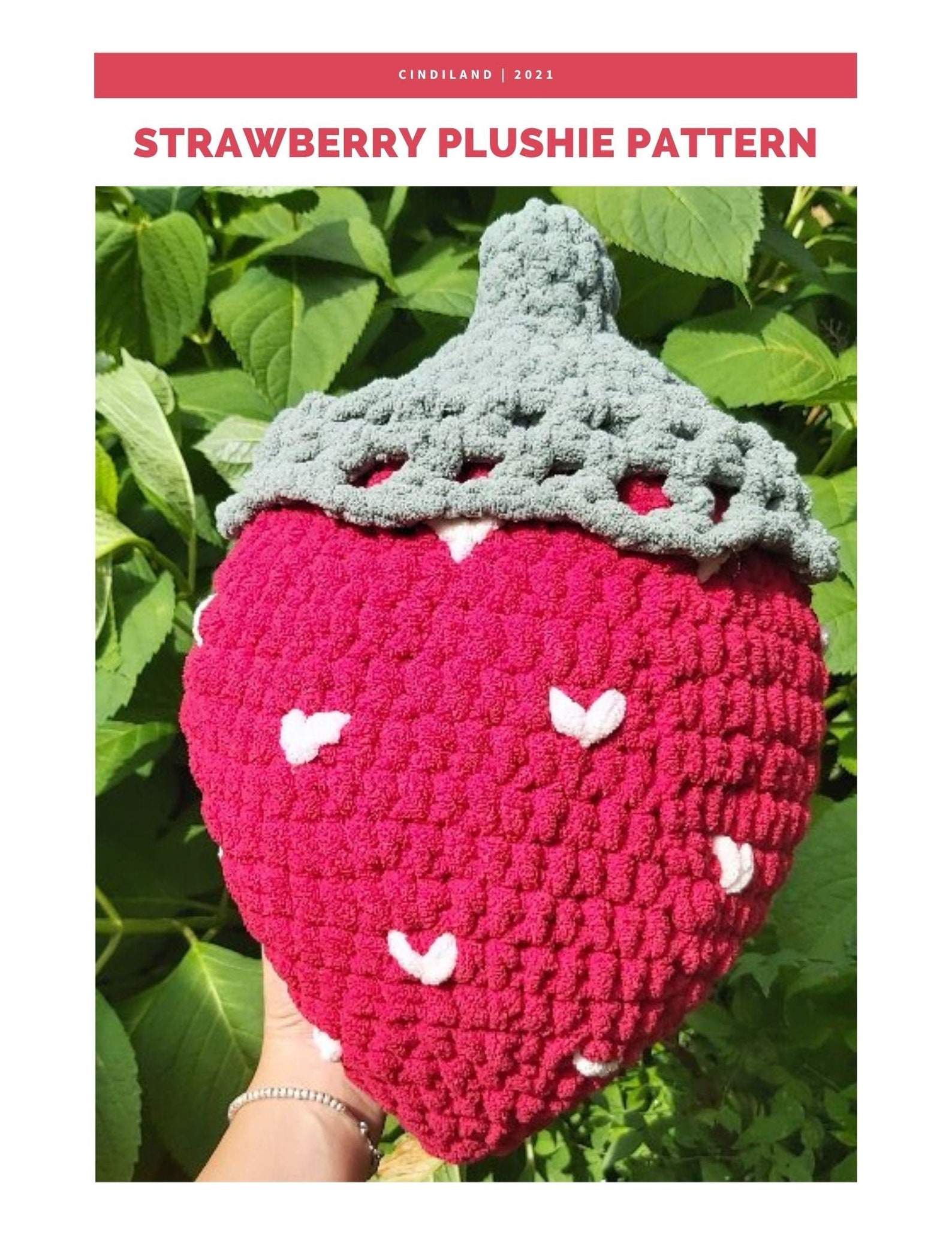Crochet Cute Chunky Strawberry Amigurumi Plushie Digital - Etsy UK