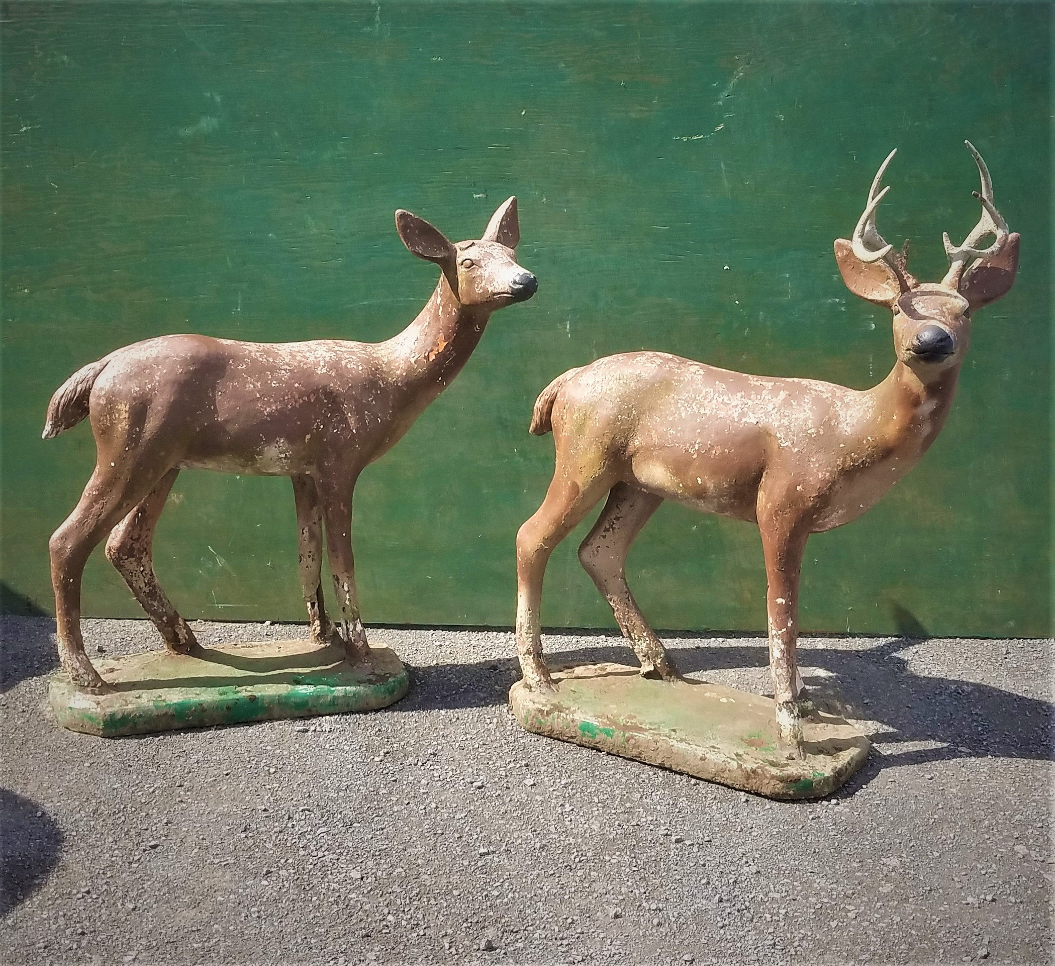 SHIPPING FORVintage 1960's Pair of Concrete Deer Statues Etsy