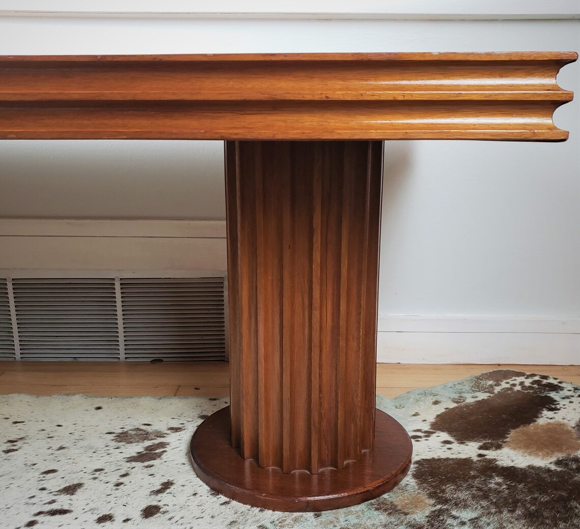 Fluted Column Leg Coffee Table Etsy