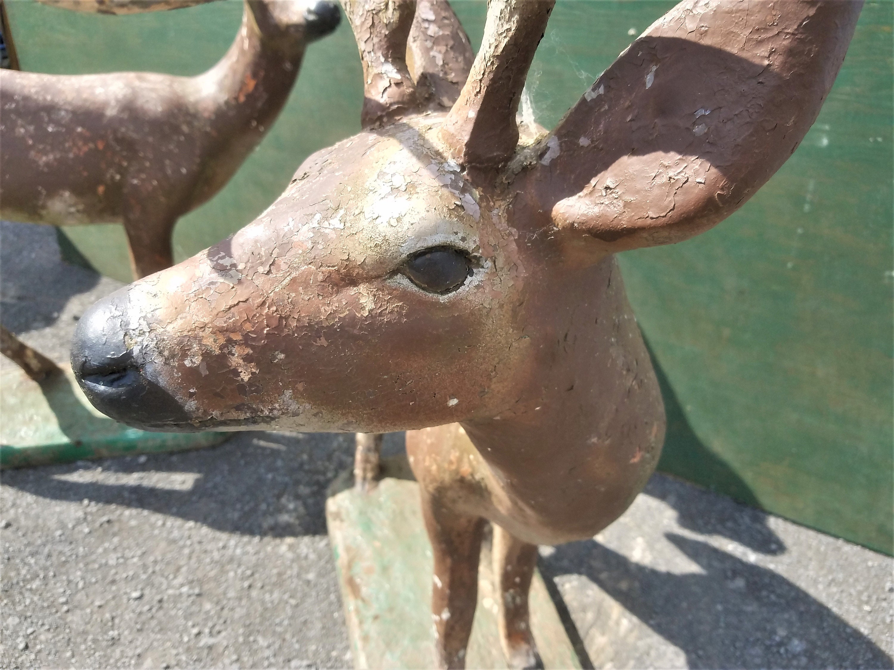 SHIPPING FOR-Vintage 1960's Pair of Concrete Deer Statues | Etsy