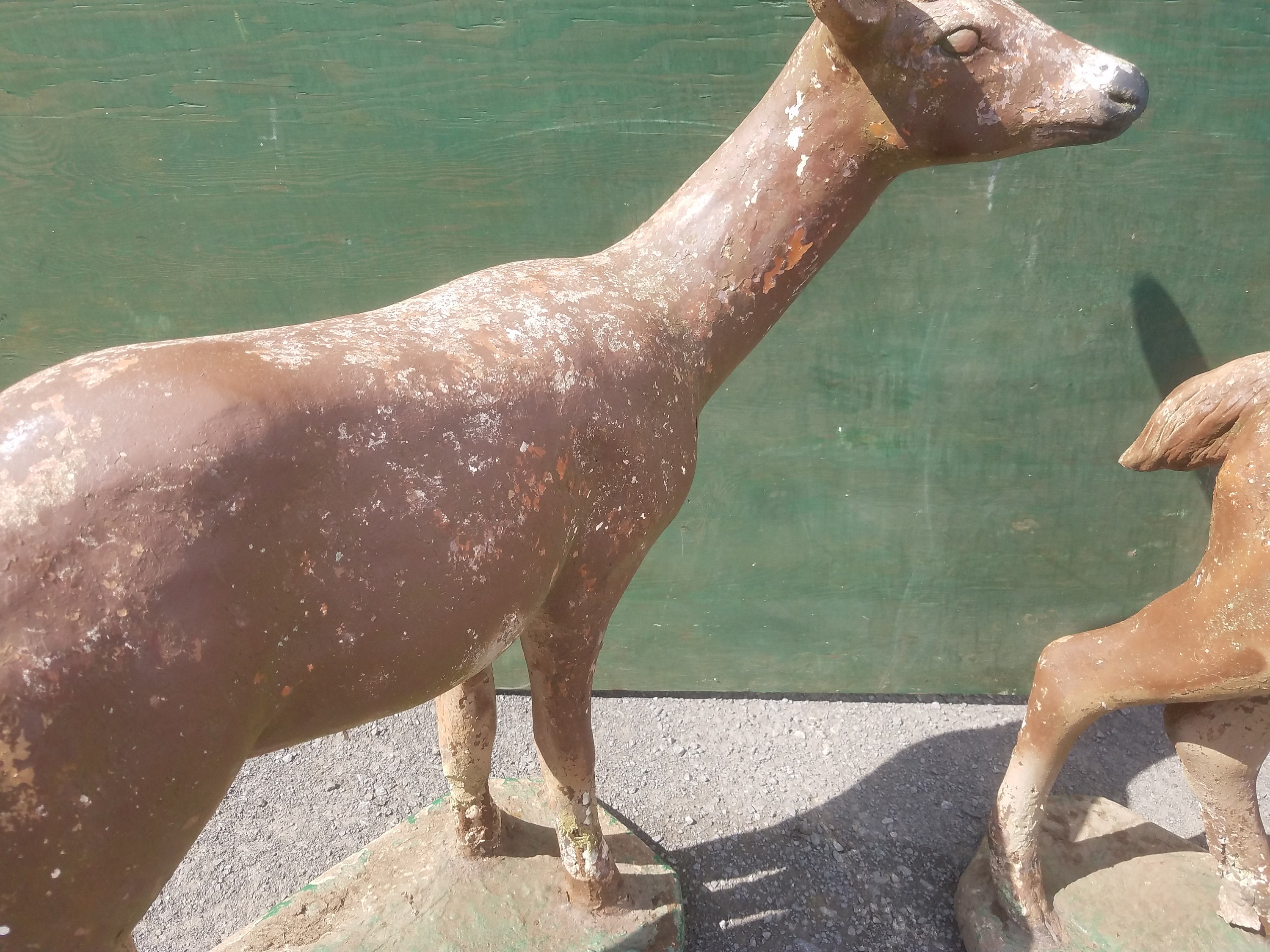 SHIPPING FORVintage 1960's Pair of Concrete Deer Statues Etsy