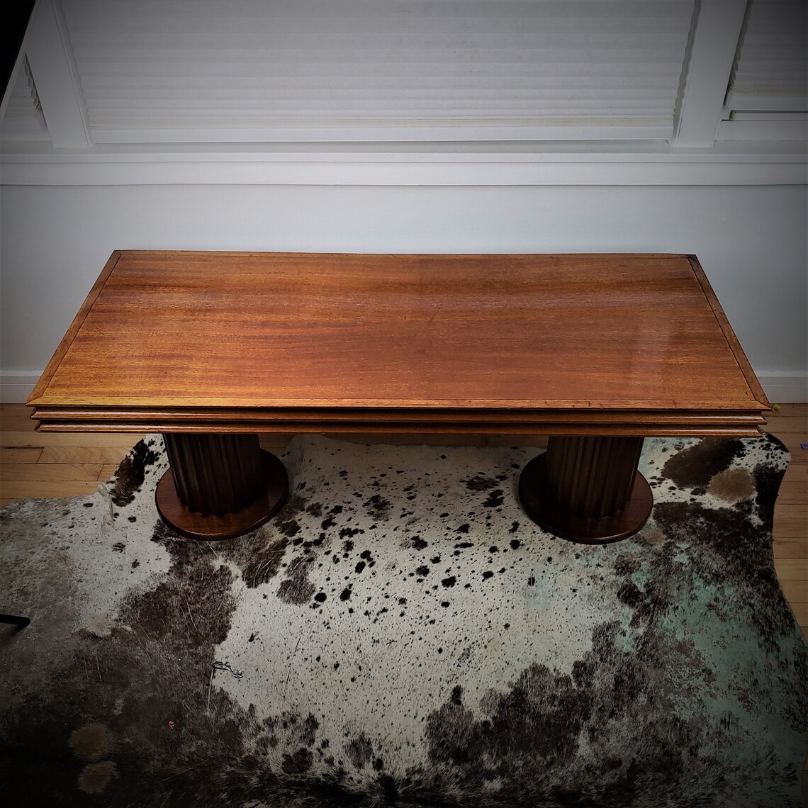 Fluted Column Leg Coffee Table Etsy