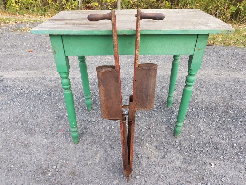 Antique Hand Held Double Corn Seed Planter and Fertilizer