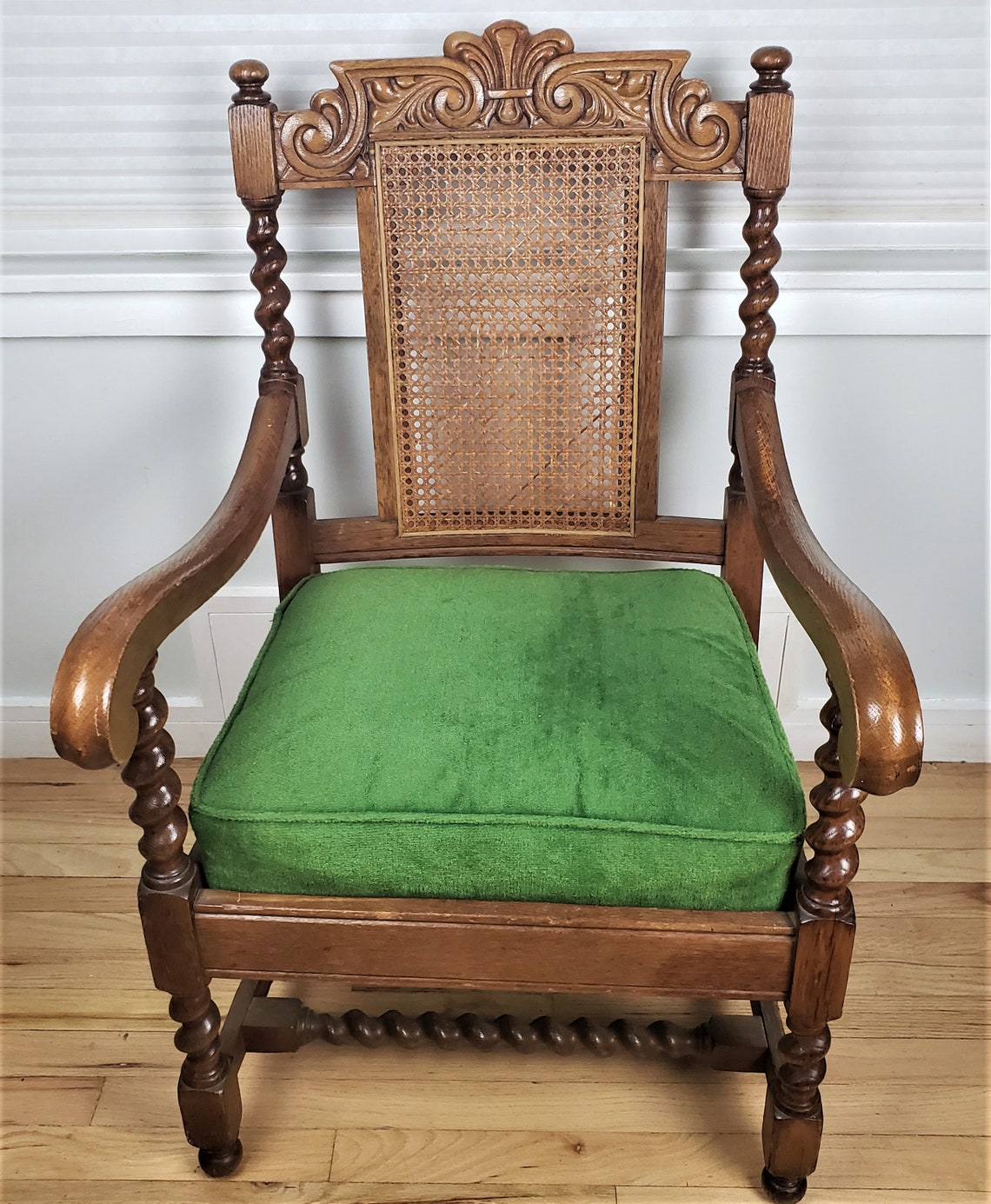 Antique Jacobean Style Chair Early 20th century Caned Back | Etsy