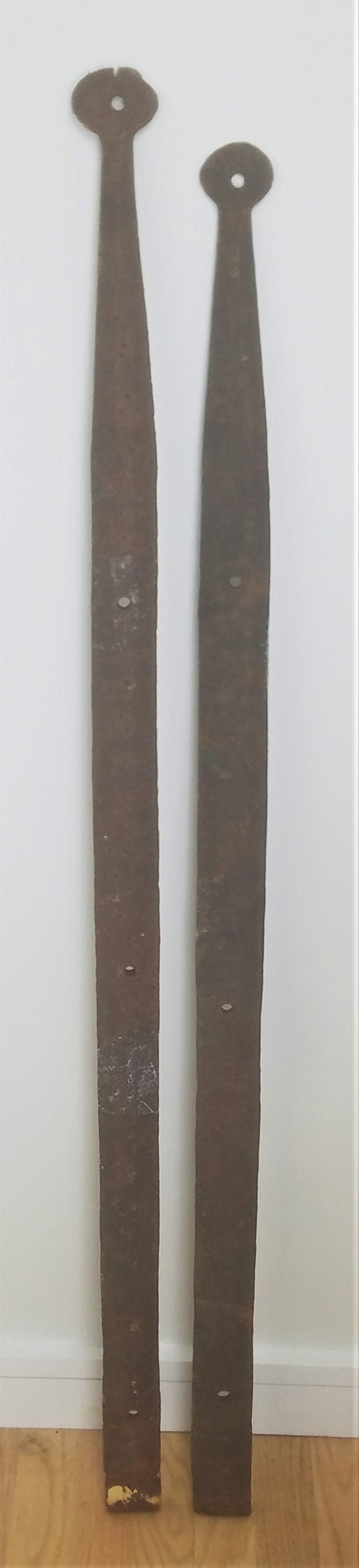 Large Antique Hand Forged Strap Hinges 49 Wrought Iron Barn Door Hardware
