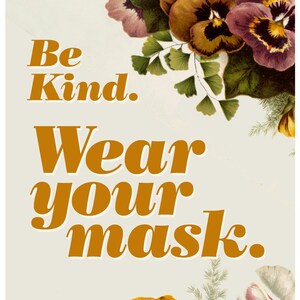Be Kind. Wear your Mask, Instant Download.