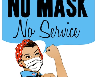 No Shoes, No Shirt, No Mask, No Service! Downloadable 8"x10" sign for retail shops, stores, public places - Health and Safety Mask Poster
