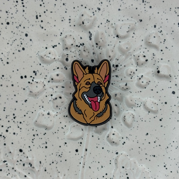 German Shepard Dog Silicone Focal Bead