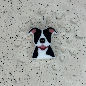 Cuenta focal de silicona negra Pit Bull