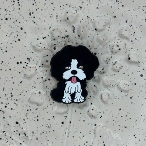 0077 - Animal - Dog - Shih Tzu Black Boy Silicone Focal