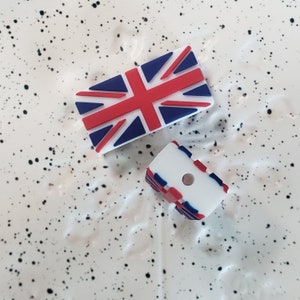 Cuentas focales de silicona con bandera de país (3 unidades)
