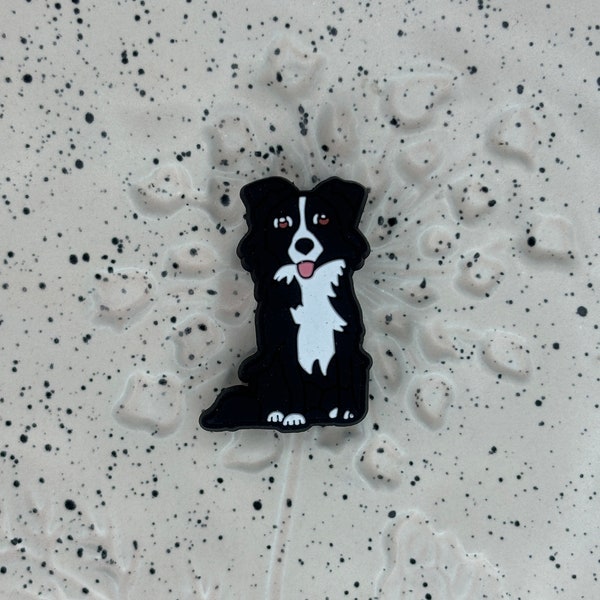 Border Collie Black Dog Focal Bead