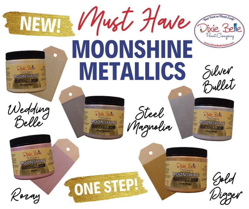 Dixie Belle Paint Moonshine Metallicas Metallic Paint Etsy