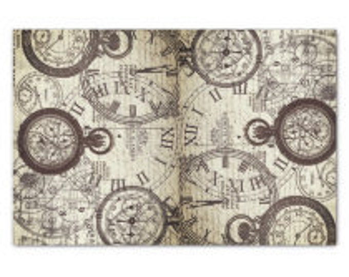 Rocycled Tissue Paper Tik Tok Clock Timepiece Decoupage Paper - Etsy
