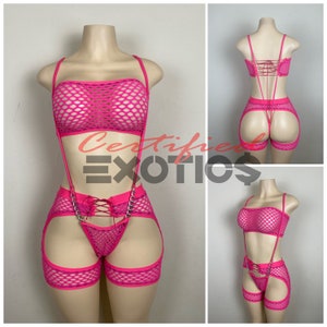 3pc Fishnet Exotic Dancewear