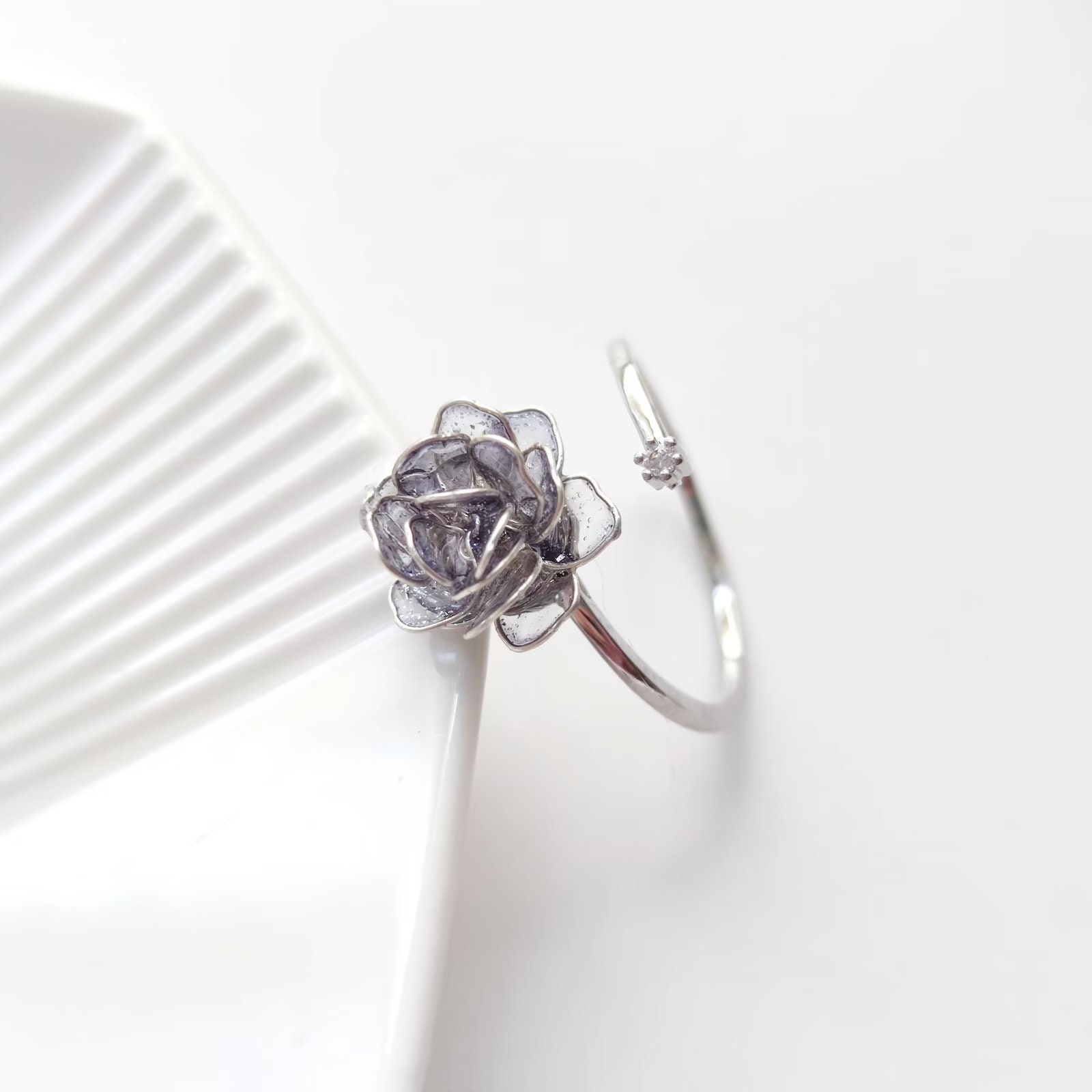 Handmade Colorful Rose Ring,fairy Ring,bridesmaid Gift,kanzashi Ring ...