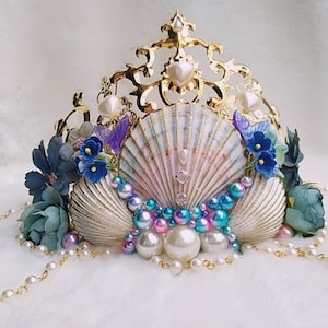 Mermaid Crown ,Costume Accessory,Seashell Headband,Mermaid Tiara,Handmade Tiara,Swimmable crown,cosplay,festival crown,halloween accessories