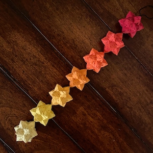 Handmade Fire Modular Origami Kusudama Chain