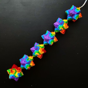Handmade Rainbow Modular Origami Kusudama Chain