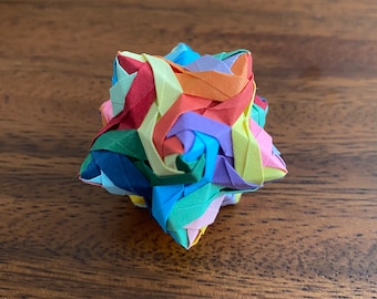 Handmade Mini Rainbow Modular Origami Kusudama