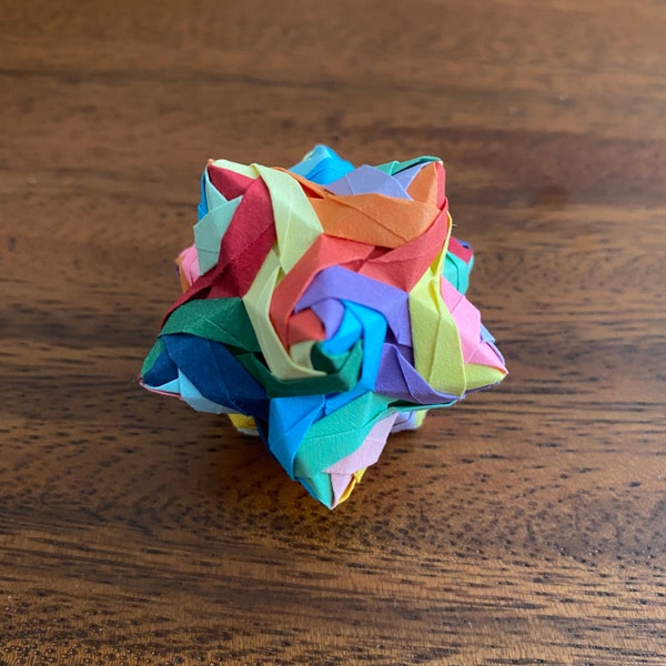 Handmade Mini Rainbow Modular Origami Kusudama