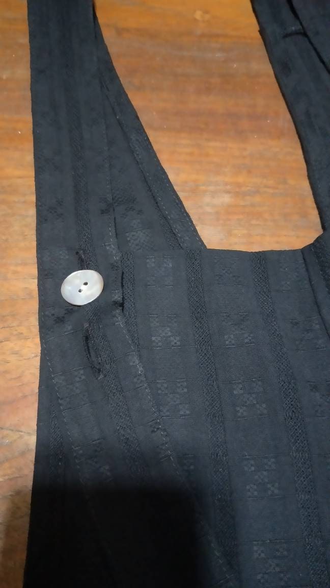 Black dungarees cotton best sale