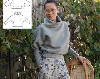 Velma PDF Sewing Pattern | Size 1-9 | Boxy fitted top