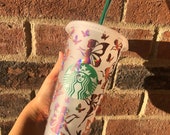 Custom pink holographic fairy Starbucks cup