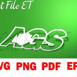 May include: White cut file design of the word "AGS" in a bold, stylized font on a green background. The file is available in SVG, PNG, PDF, and EPS formats.