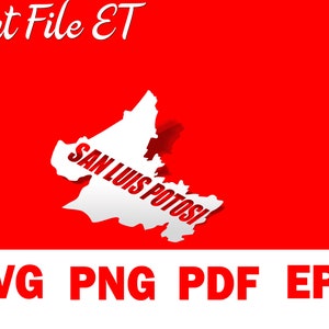 Digital File, Silhouette, File to Cut, Decals, SLP, San Luis Potosi, Mexican State, Map San Luis Potosi
