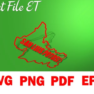 Digital File, Silhouette, File to Cut, Decals, SLP, San Luis Potosi, Mexican State, Map San Luis Potosi