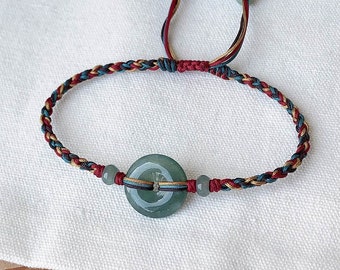 christmas gifts for him genuine natural jade bracelet for women & men adjustable blue jadeite jewelry donut valentine's day