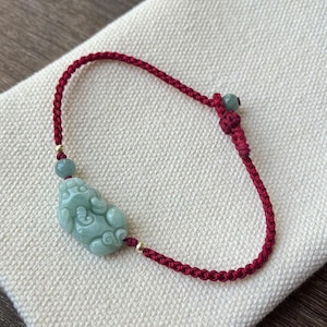 natural white & green jade Pi Yao bracelet for women valentine&#39;s day gift mother day gifts from daughter red string jewelry jade bead Pi Xiu