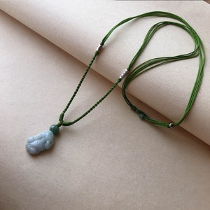 natural jadeite necklace adjustable jade jewelry / silver / Pi Yao / jade beads / Pi Xiu pendant