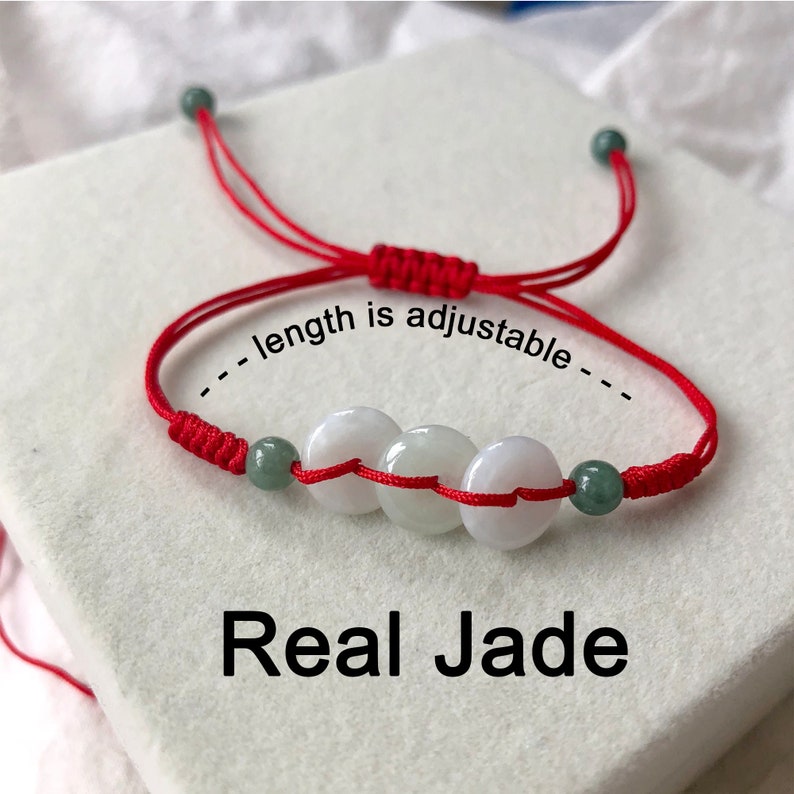 red string adjustable best friends personalized gift for her mom lucky jadeite gemstone women green jade bracelet black genuine jade beads