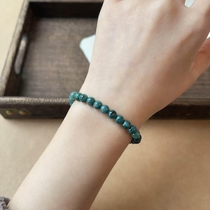 100% natural green jade beads bracelet / 6mm jadeite beads christmas gifts