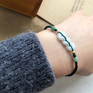valentine&#39;s day Gifts vintage jade bracelet for women personal gift for mom jade stone lucky gift for her