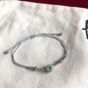adjustable jade bracelet for women 14k gold beads & jade beads valentine&#39;s day gift