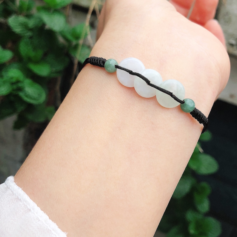 red string adjustable best friends personalized gift for her mom lucky jadeite gemstone women green jade bracelet black genuine jade beads