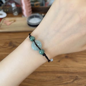 valentine&#39;s day gifts for her green jade bracelet natural jade women bangle red & black string Chinese  personalized gift for mom