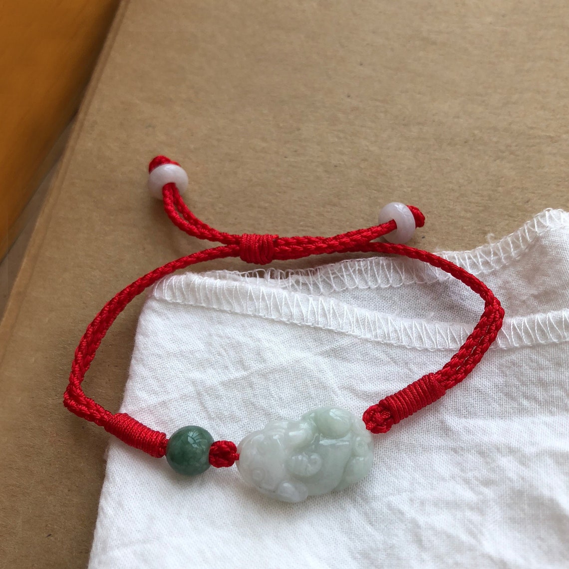 Red String Jade Bracelet for Women & Man Natural Jade Pixiu Etsy
