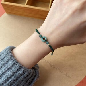 christmas gifts for her 14k gold plated green jade bracelet beads natural jade jewelry mother day gift from daughter valentine's day gift