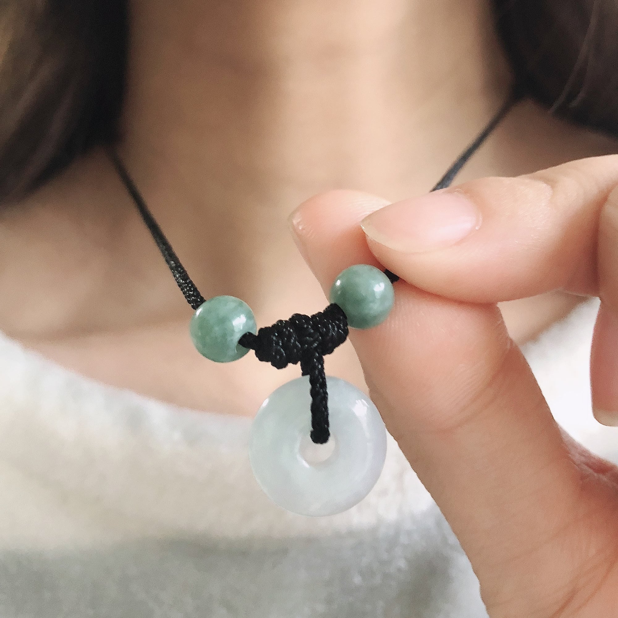 Adjustable length real jade necklace for women pendant green Etsy