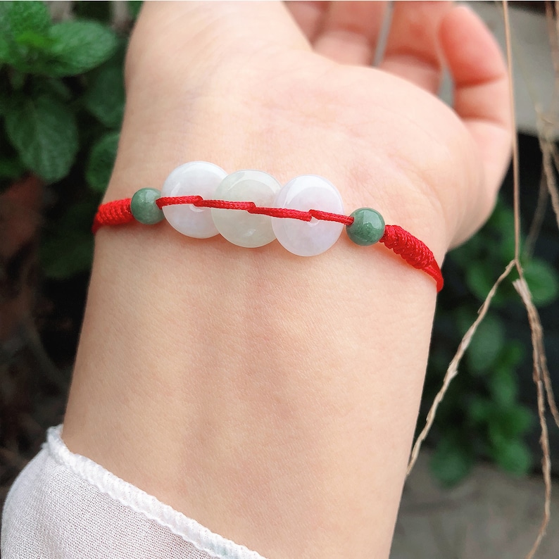 red string adjustable best friends personalized gift for her mom lucky jadeite gemstone women green jade bracelet black genuine jade beads