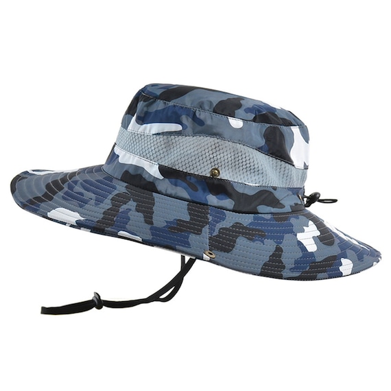 Sombreros de sol de camuflaje para hombres Gorra de pesca al aire libre De  ala ancha Gorras de playa anti-UV para mujeres Sombrero de cubo Verano  Senderismo camping hueso gorros 