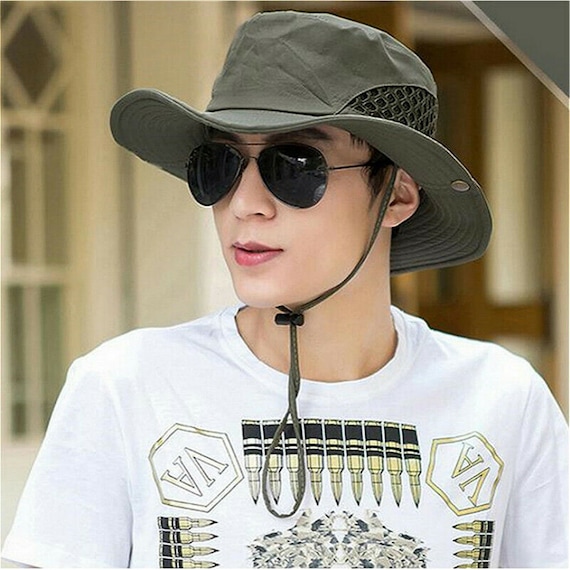 Boonie Bucket Hat Cap Fishing Hunting Safari Summer Military Men Sun Hats Outdoor Wide Brim Anti-UV Beach Caps Women Summer Mesh Hat
