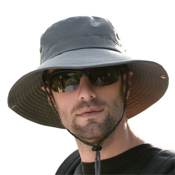 Men Sun Hat Western Cowboy Hat Bucket Hats with UV Protection, Outdoor Wide  Brim Breathable Fisherman Hat for Fishing Beach Golf 