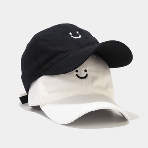 Smiley Baseball Hat, Embroidered Dad Cap • Love Valentines Romance Couple • Unstructured Six Panel • Adjustable Strap Back