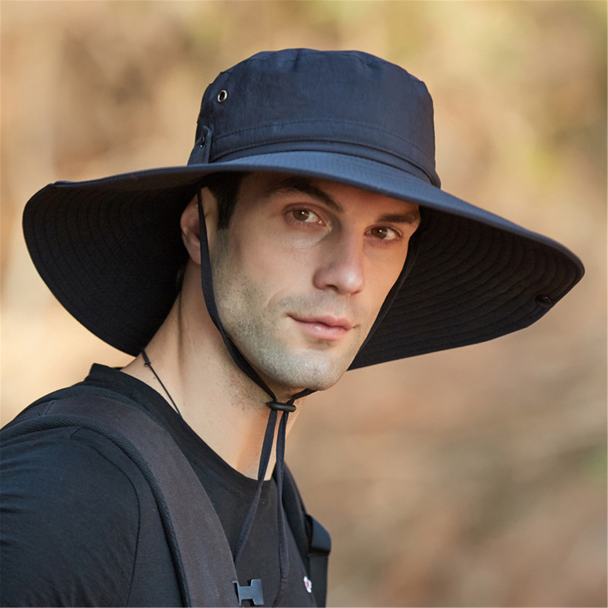 Fashion Summer Bucket Hat Cowboy Men Outdoor Fishing Hiking Beach Hats Breathable Anti UV Sun Cap Large Wide Brim Fishermen Hat